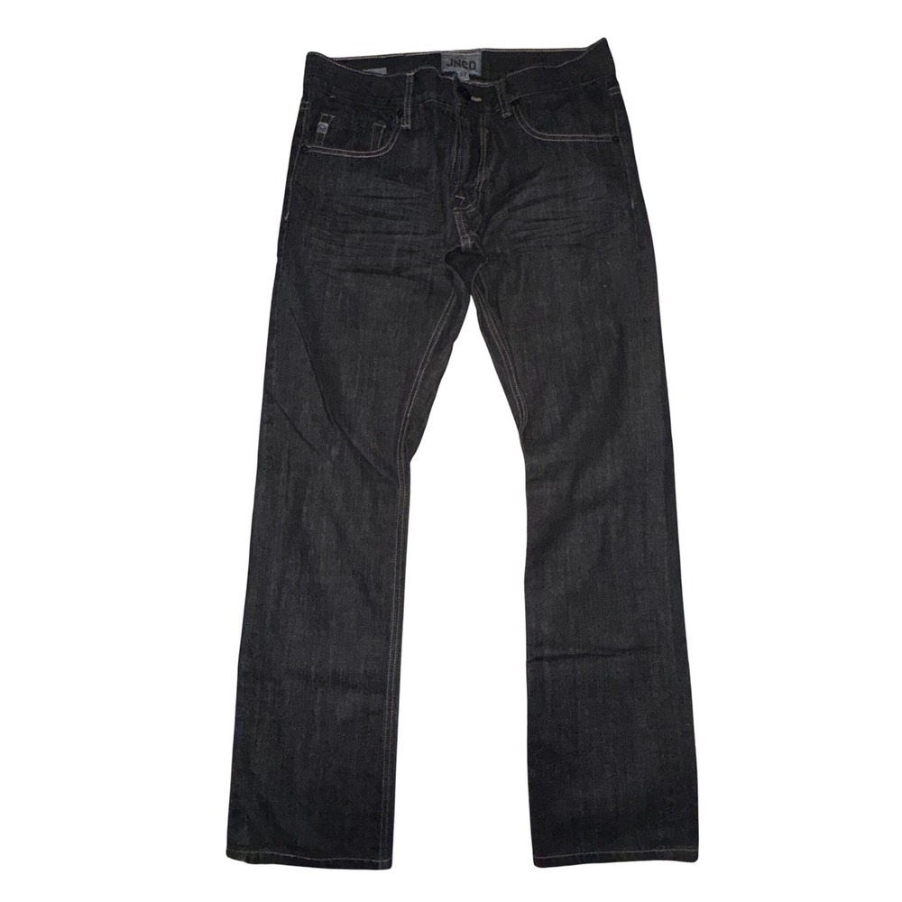 JNCO Slim Straight Mens Size 32 Black Denim Jeans Skate Grunge Y2K